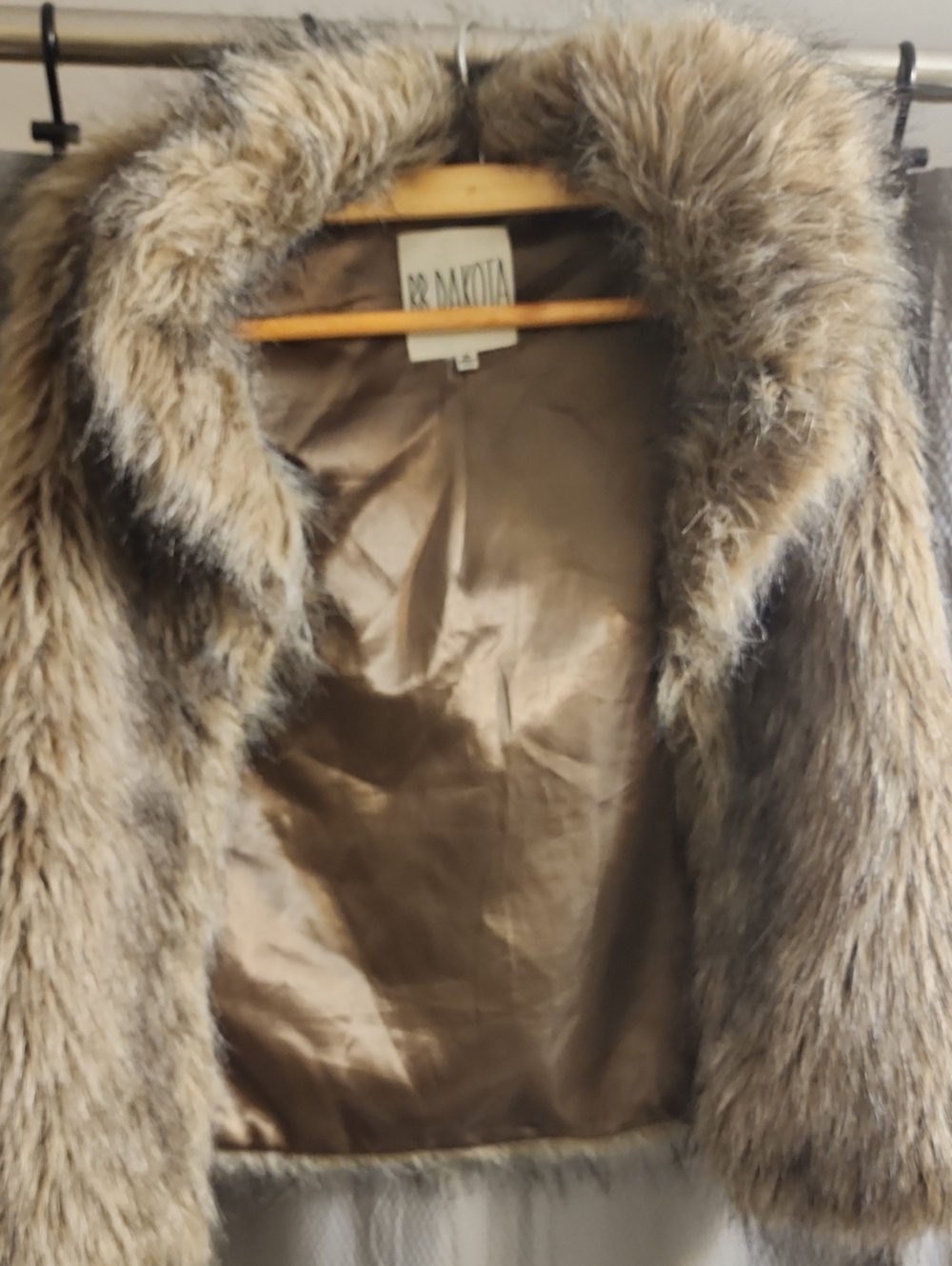 BB Dakota Plush Faux-Fur Teddy Jacket in Brown and Cream